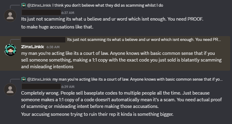 ZinxLinkk admitting he has no proof